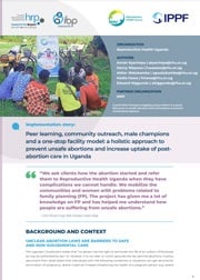 Uganda: Peer learning, community outreach and male champions